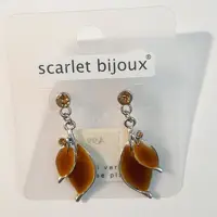 گوشواره میخی قهوه ای  اسکارلت بیژوکس آلمان کد 1012 (ارسال رایگان)