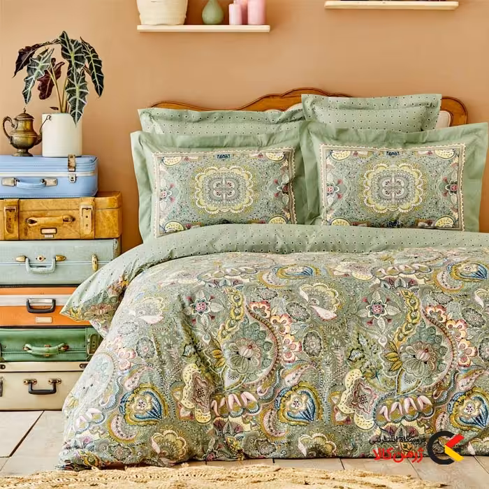 ست رو تختی 2نفره 4تکه 200×220 سبز کاراچا | فروشگاه اینترنتی ژرمن کالا