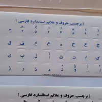 برچسب کیبورد فارسی با حروف آبی کیبورد کامپیوتر