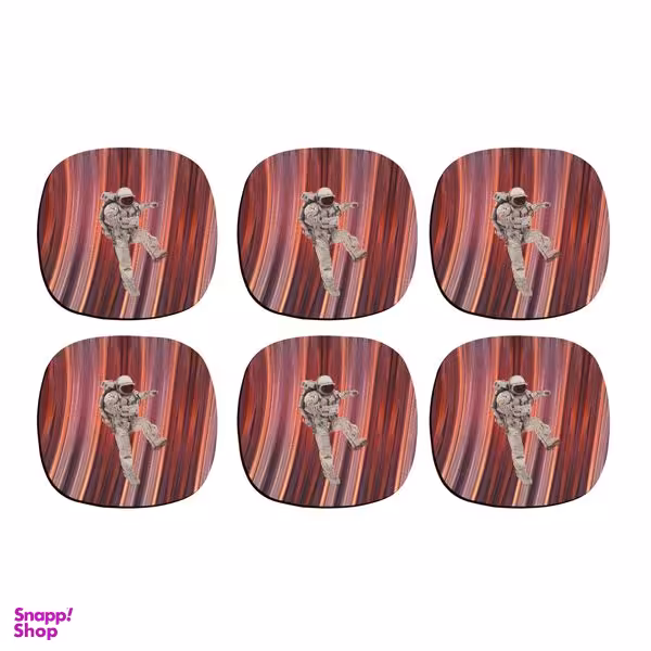 زیر لیوانی ترمه طراحان ایده مدل فضانورد رنگارنگ کد cfp1477 بسته شش عددی