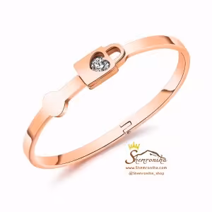 دستبند بولگاری قفل قلب و کلید BNG280R0