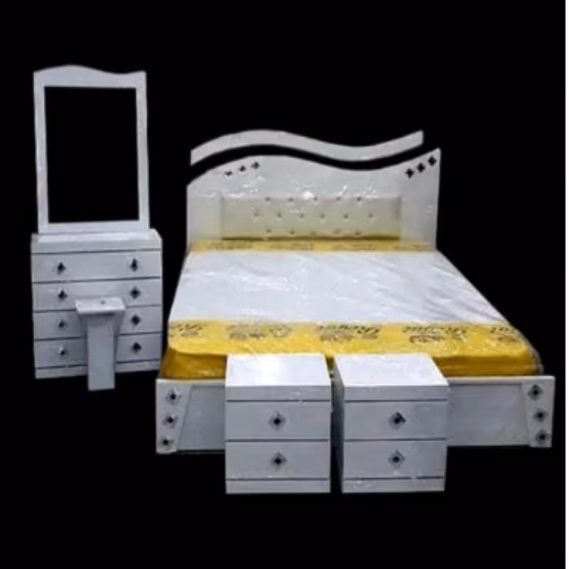 سرویس خواب 2 نفره در رنگبندی (شامل تخت ،دراور،آینه،دوعدد پاتختی و صندلی) هزینه ارسال با مشتری