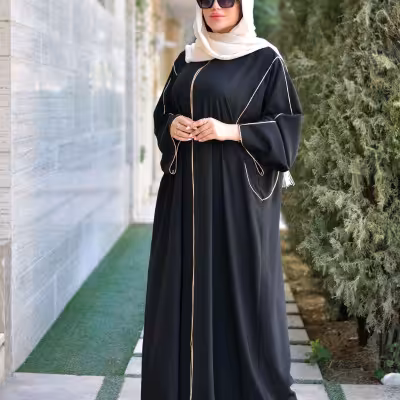 مانتو عبایی عطرا بلند الیزه شیکلند