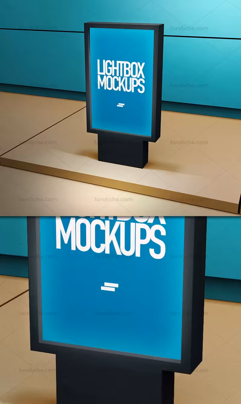 موکاپ لایت باکس شهری لایه باز | گرافیک با طعم تربچه