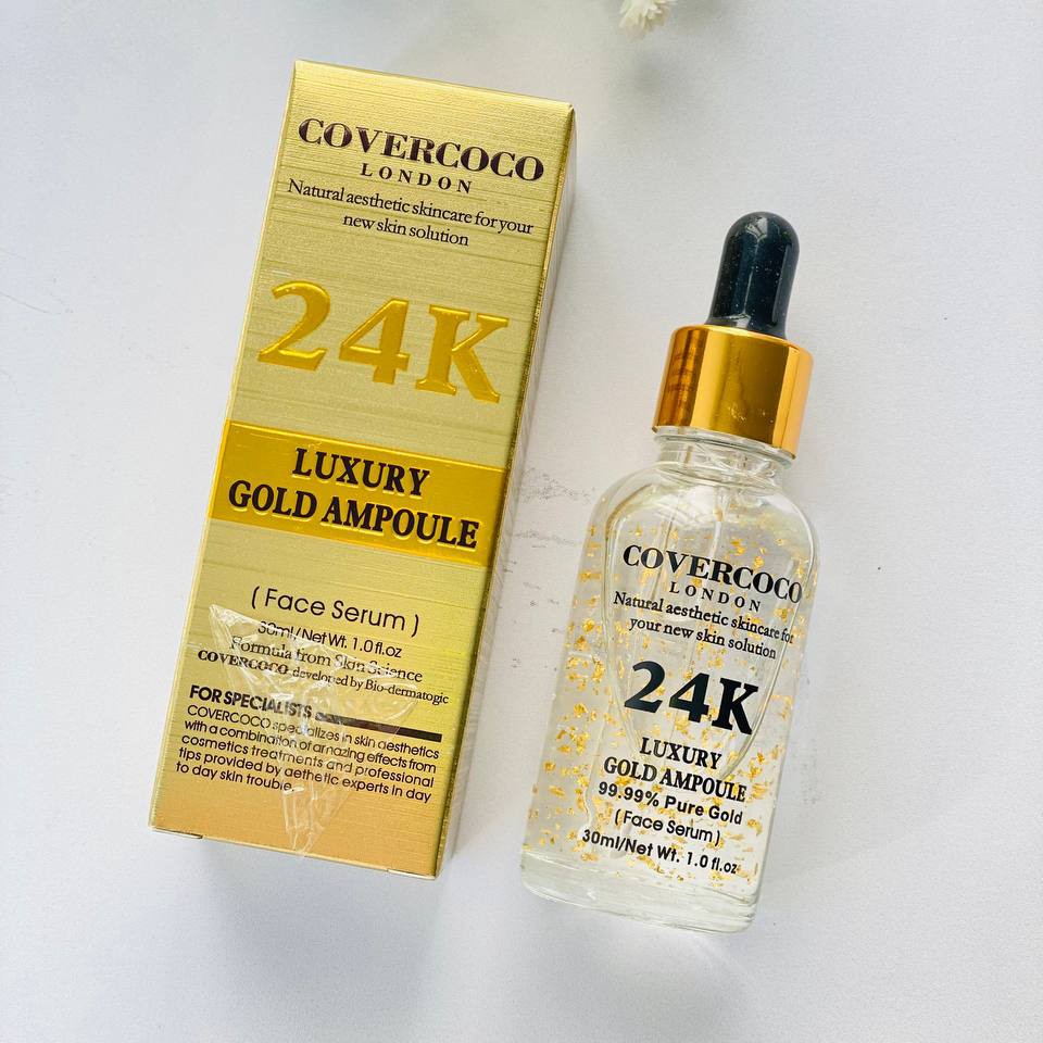 سرم اصلی کلاژن ساز حاوی ذرات طلا ترمیم کننده پوست و آبرسان صورت 24k gold facial serum
