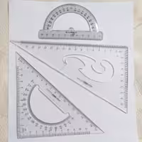 گونیا 30 و 45 درجه و نقاله پلاستیکی