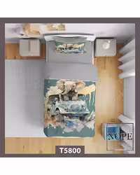 سرویس لحاف روتختی کودک یک نفره 5 تکه نوپه هوم Nopehome طرح کارتونی کد T5800