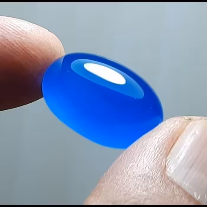 نگین عقیق آبی کاربنی خاص آبدار معدنی خراسان 