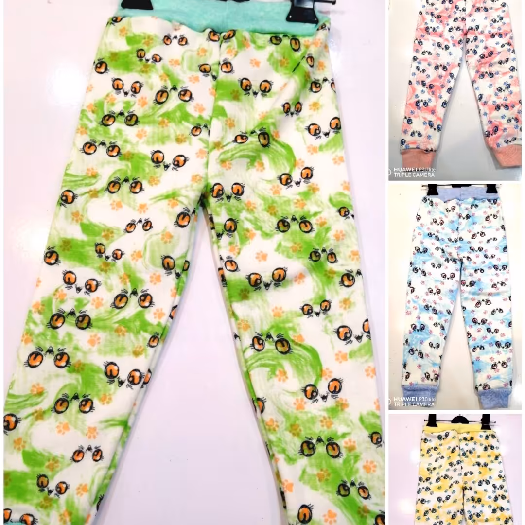 شلوار استیکری تو کرکی و گرم دخترانه طرح چشم گربه