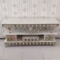 میز تلویزیون برنز مدل گل آفتابگردان سنگین 4 کشو برنزی برنجی طول 140 کد 9854