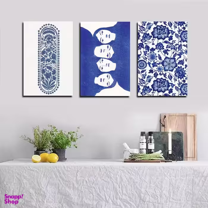 تابلو شاسی بکلیت طرح نقاشی مدرن مدل SH-1701 مجموعه 3 عددی