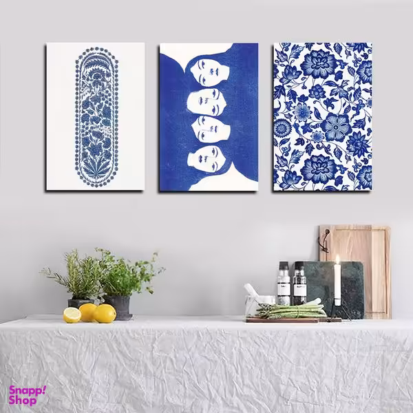 تابلو شاسی بکلیت طرح نقاشی مدرن مدل SH-1701 مجموعه 3 عددی