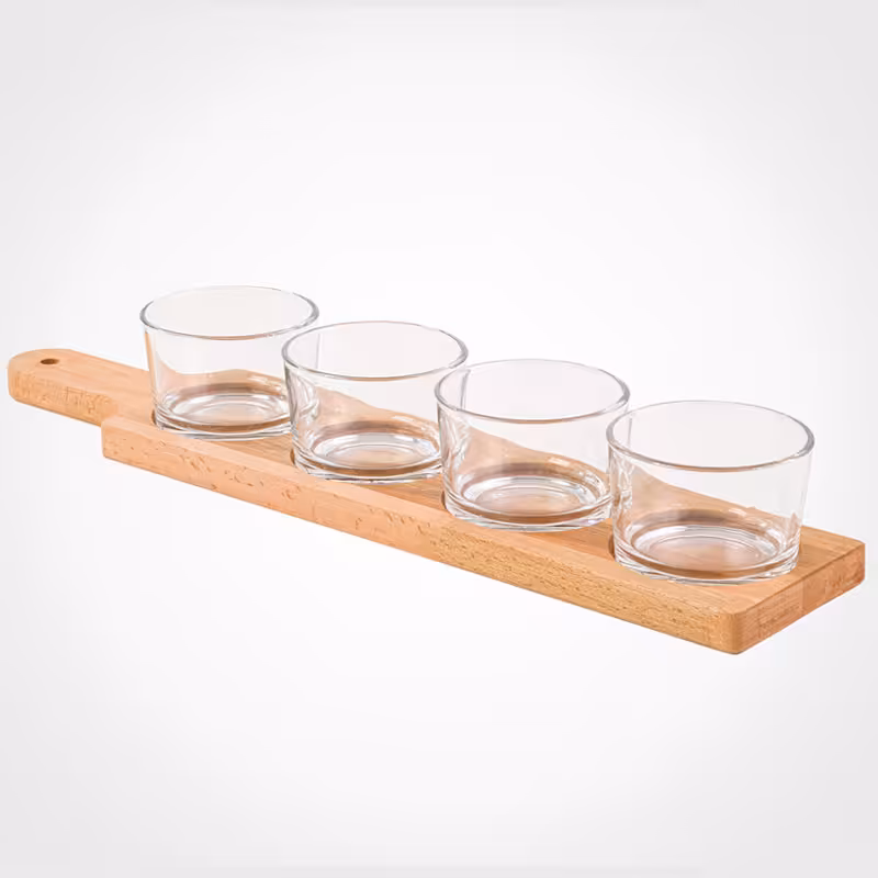 اردورخوری پایه چوبی 190 میلی لیتر 4 عددی