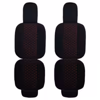 پشتی صندلی MMP مجموعه دو عددی مشکی طرح شش ضلعی نخ قرمز