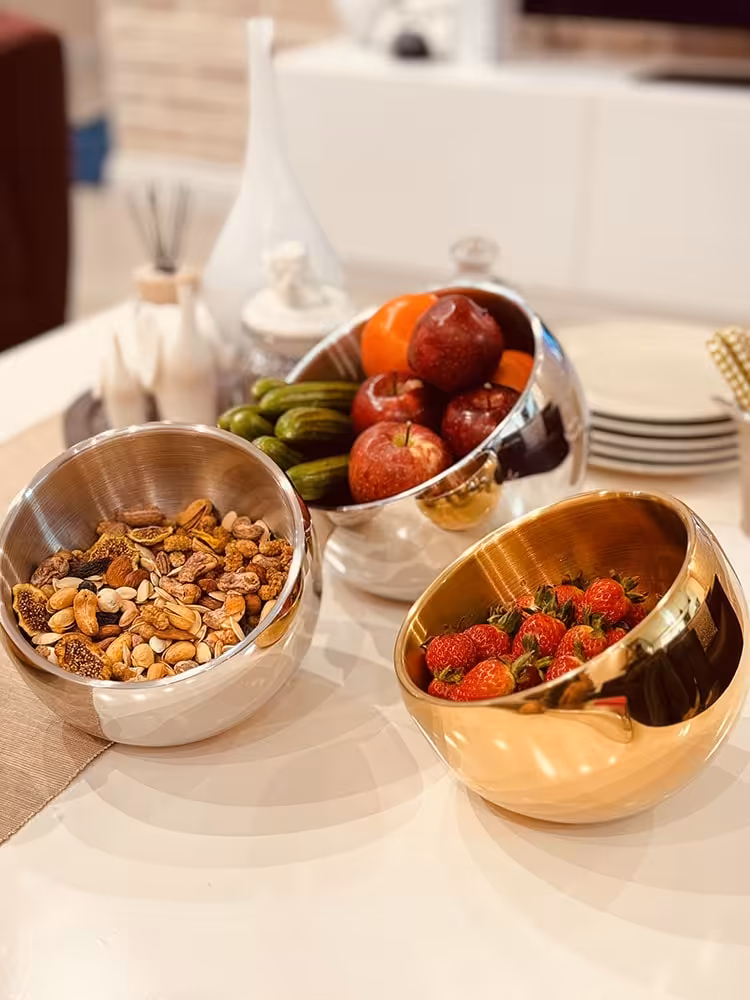 ظروف گرد استیل دوجداره 18سانت کد001531