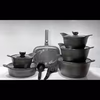 سرویس قابلمه 16 پارچه داخل و رویه گرانیت برند سانرایس رنگ طوسی