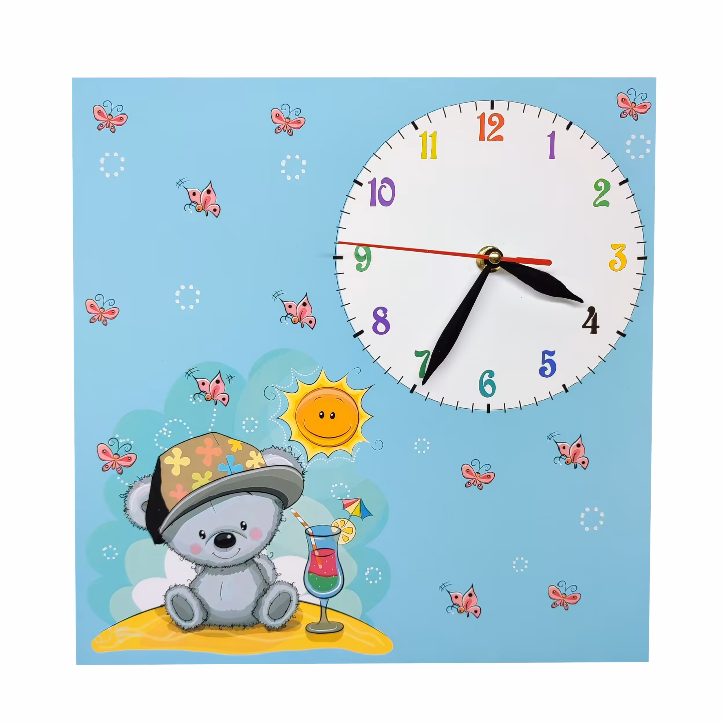 ساعت اتاق کودک طرح خرس ساحلی