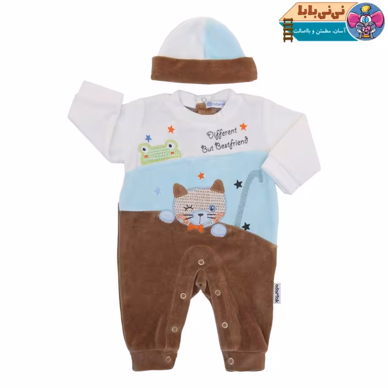 ست سرهمی و کلاه نوزادی آدمک مدل گربه 03