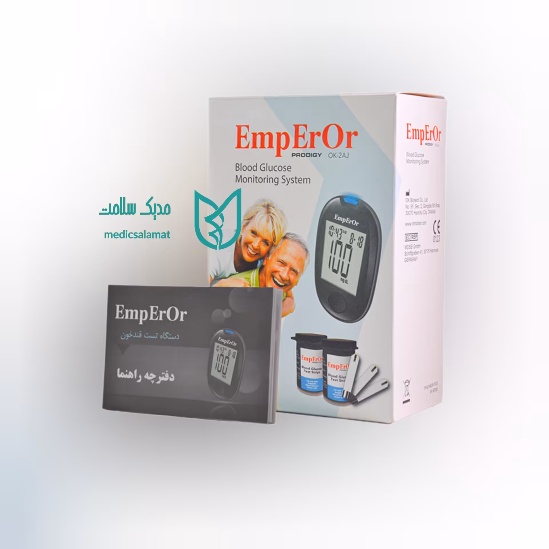 دستگاه تست قند خون امپرور   با کیف مخصوص ضد ضربه به همراه 10 عدد سوزن و 50 عدد نوار  
