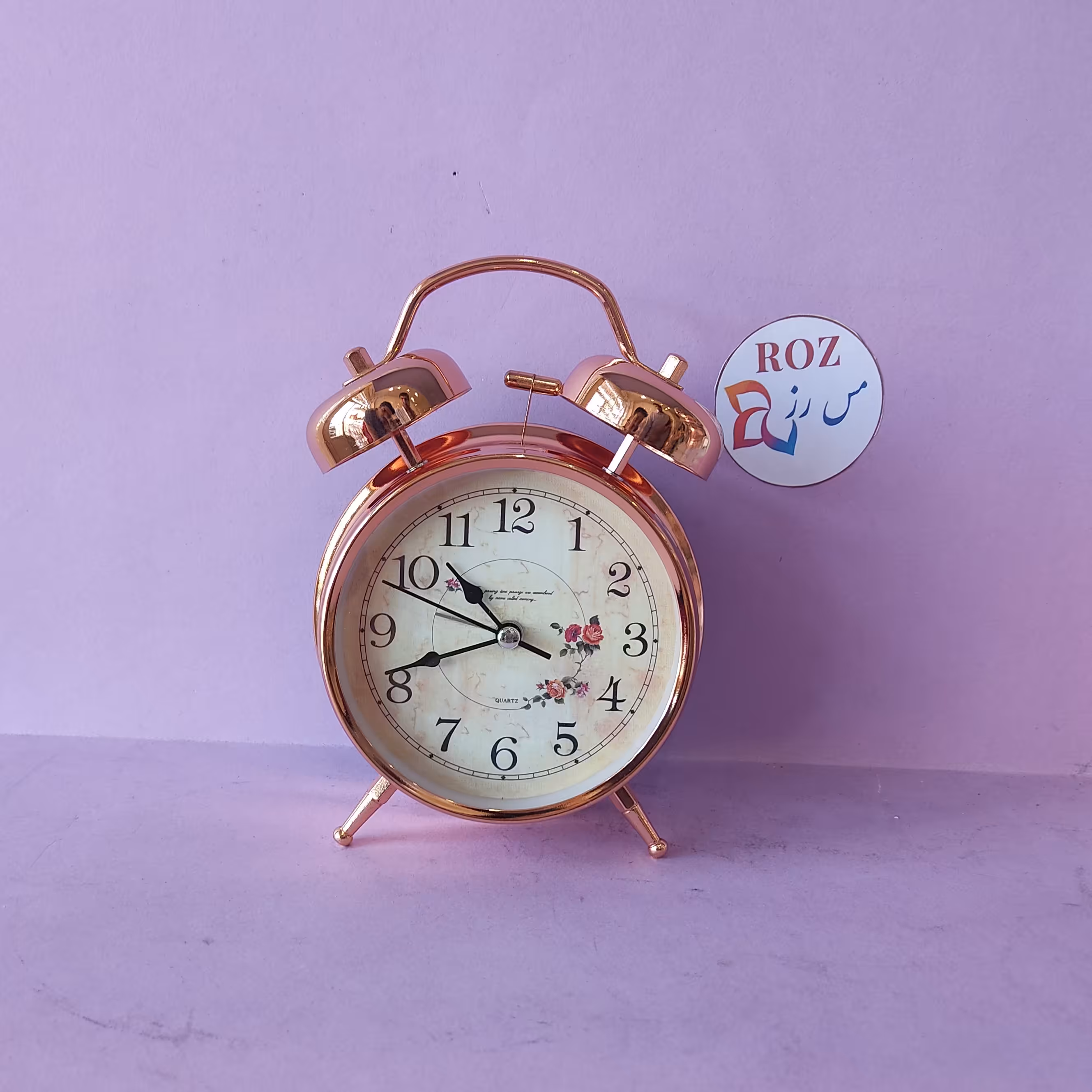 ساعت زیبا آبکاری زنگ دار قابل استفاده و دکوری 