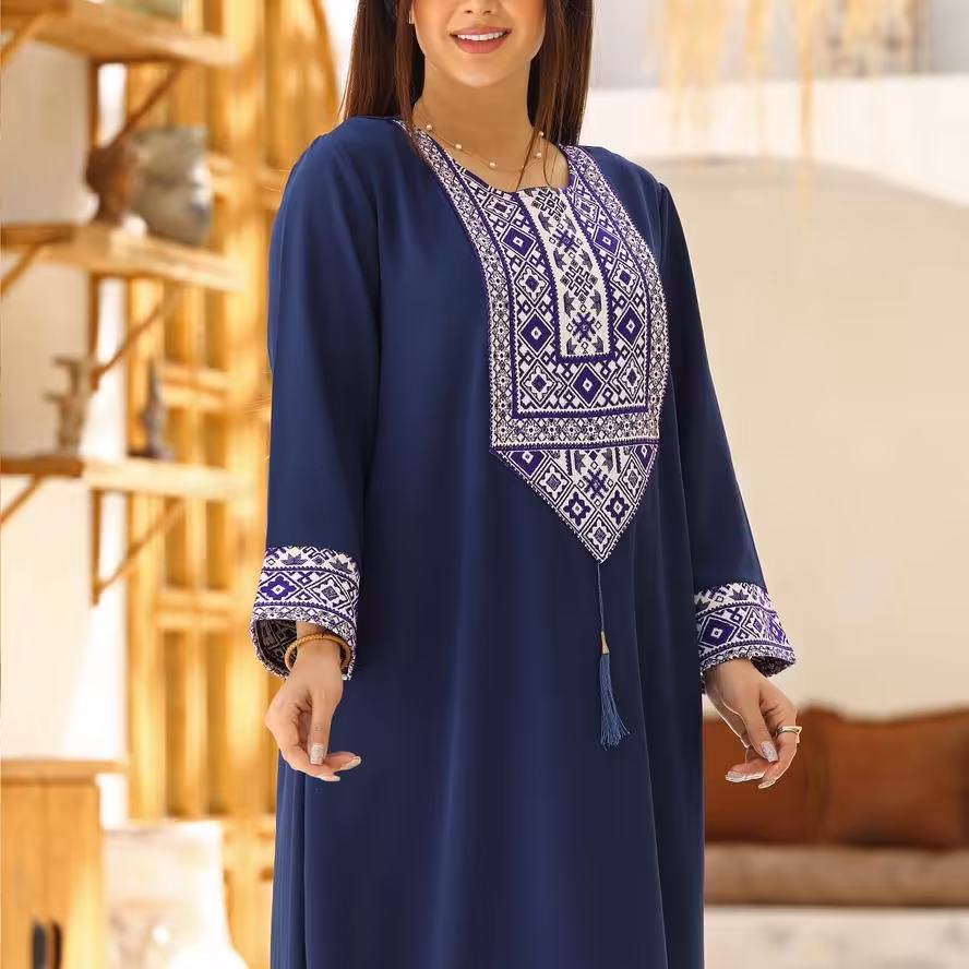 ساحلی ابروباد بلند کتیبه دوزی  ( ارسال رایگان ) مانتو پیراهنی ساحلی بلند ابروباد با خرج کار کتیبه 