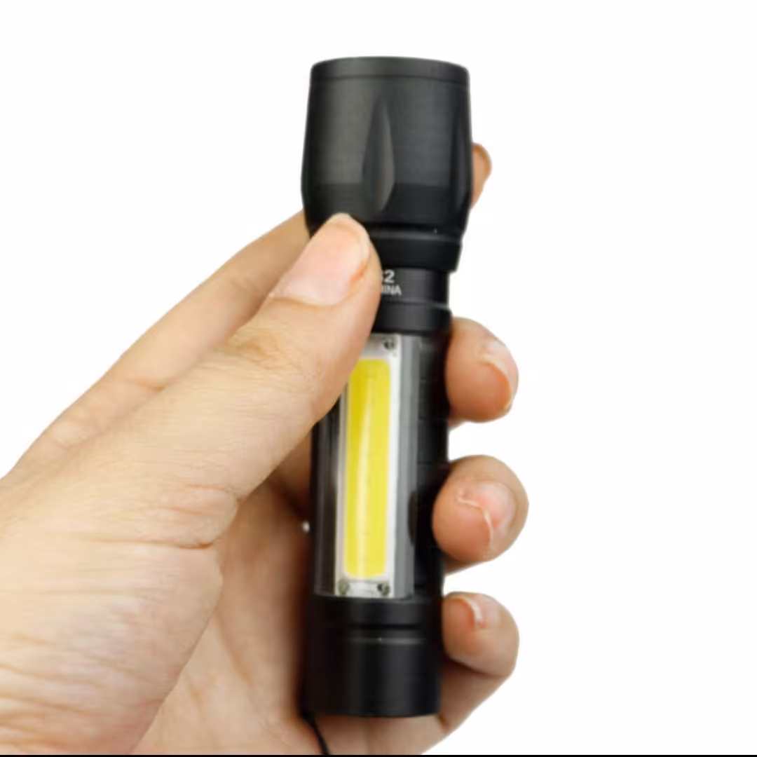 چراغ قوه 2 کاره LED و COB دستی مدل با قابلیت زوم