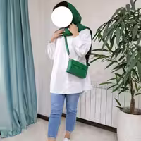 شومیز مانتویی سوپرسافت لطیف سفید مدل بهاره