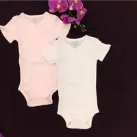 ست بادی دخترانه سفید صورتی دلبر