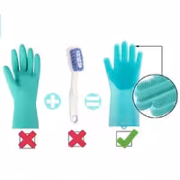 دستکش سیلیکونی ظرفشویی پرزدار - در غرفه مامان گلی