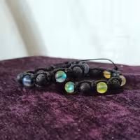 دستبند مون استون و لاوا دستبند لاوا و مون استون دستبند سنگی دستبند ماه تولددستبند شیک دستبند ست دستبند چرمی ارسال رایگان