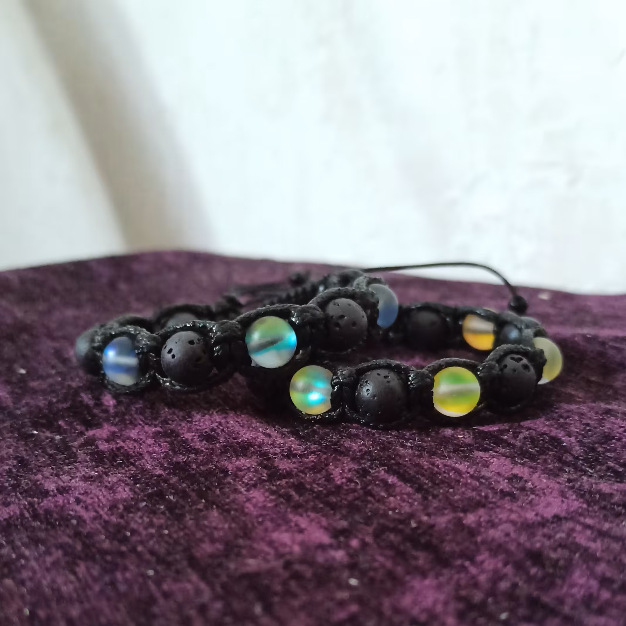 دستبند مون استون و لاوا دستبند لاوا و مون استون دستبند سنگی دستبند ماه تولددستبند شیک دستبند ست دستبند چرمی ارسال رایگان