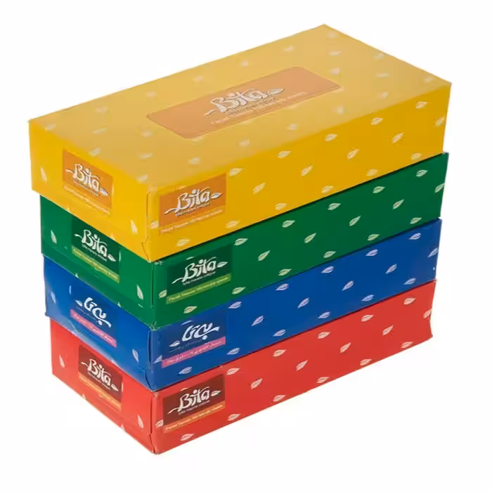 دستمال کاغذی جعبه ای بیتا 4 عددی 200 برگ ( 100 برگ دولا )  
