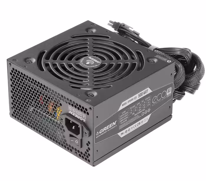 منبع تغذیه کامپیوتر گرین مدل GP500A-ECO Rev3.1 80 Plus توان 500 وات