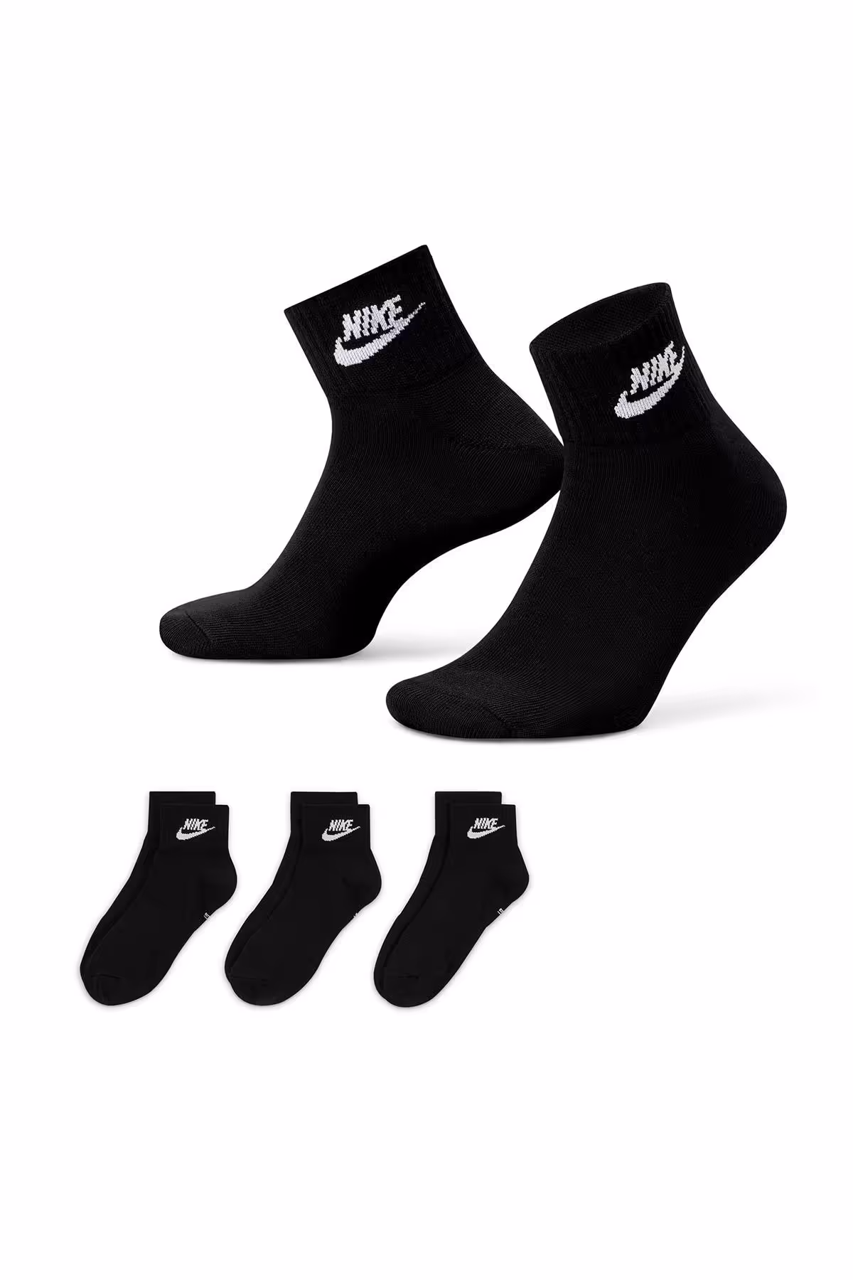 جوراب مشکی مردانه و زنانه جورابهای سیاه سفید ضروری روزمره Nike