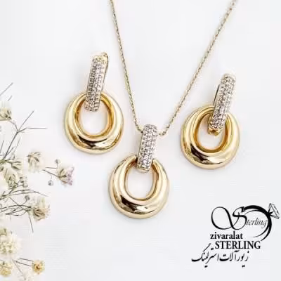 نیمست ژوپینگ آویز حلقه طرح طلا کد 17476