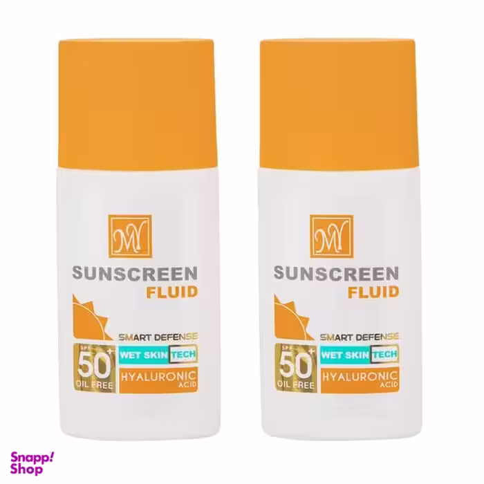 فلوئید ضد آفتاب بی رنگ مای SPF50 مدل Hyaluronic Acid مناسب انواع پوست حجم 50 میلی لیتر مجموعه 2 عددی