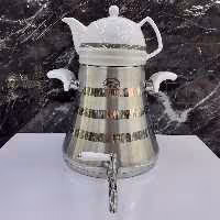 کتری قوری شیردار برندFR ، طرح هرمی ، 4.5لیتر ، قوری چینی