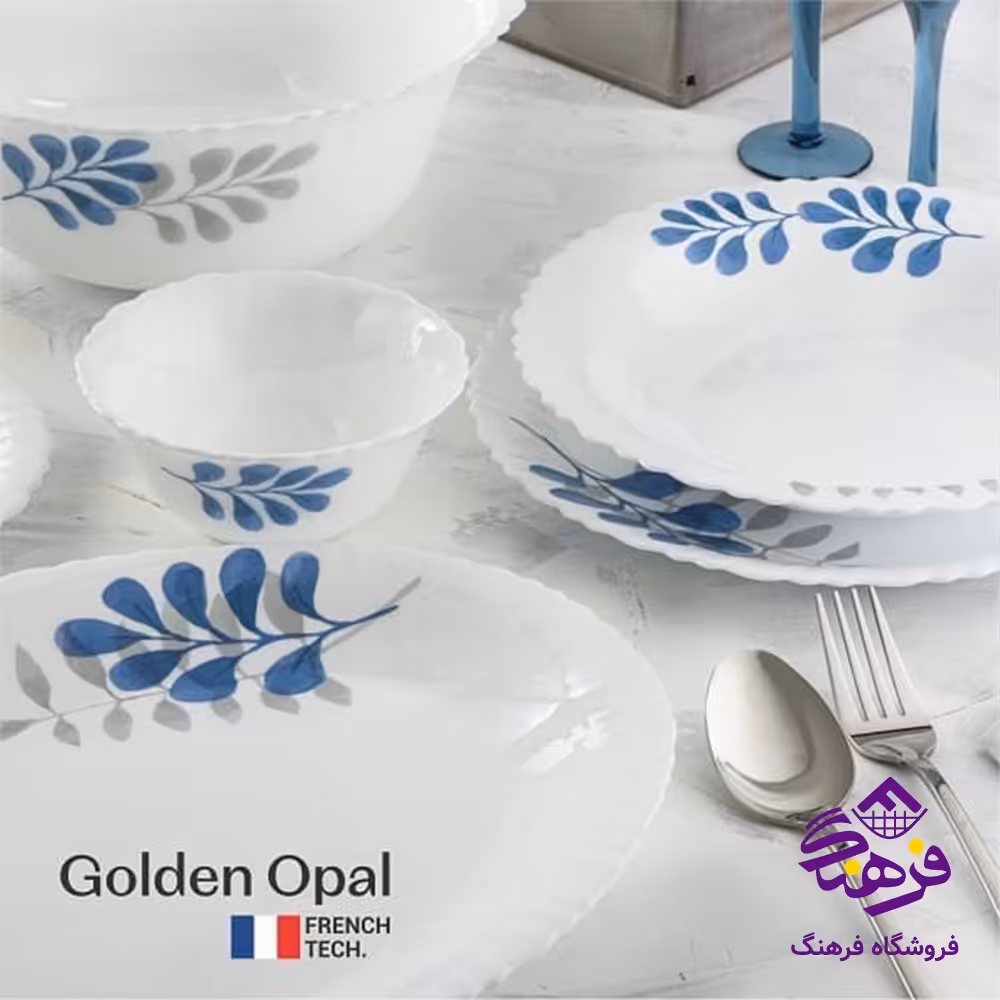 سرویس گلدن اپال 26پارچه کنگره مدل بن سای آبی