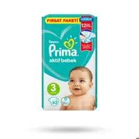 پوشک بچه پریما Prima آوانتاژ ترک سایز 3 بسته 62 عددی