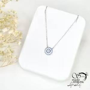 گردنبند نقره زنانه طرح چشم نظر کد 5963