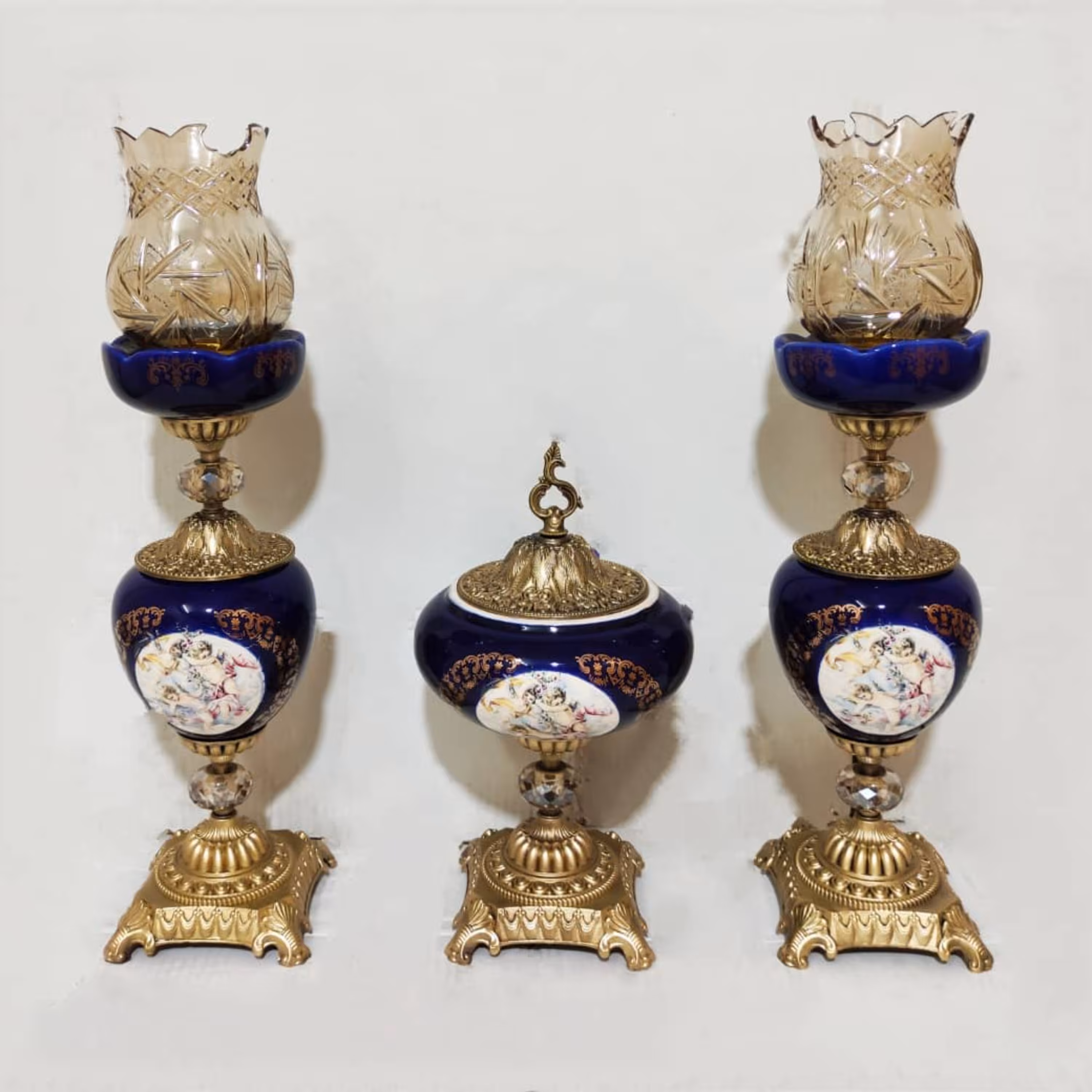 شمعدان ست سه تیکه چراغهای پایه برنجی