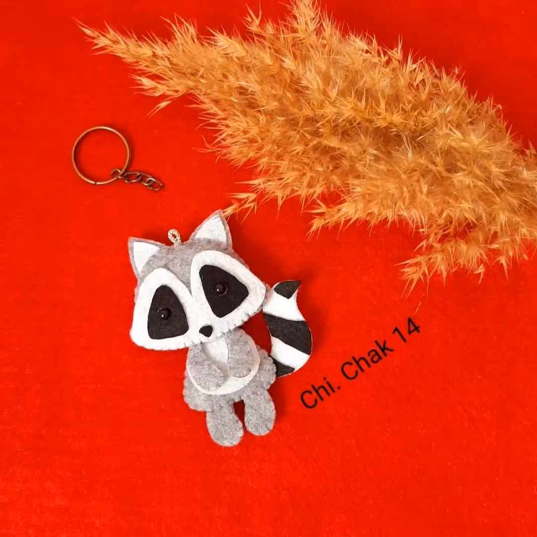 جاکلیدی ،جاسوئیچی ،آویز ،نمدی ،راسو، طوسی، قهوه‌ای، چیچک 14 