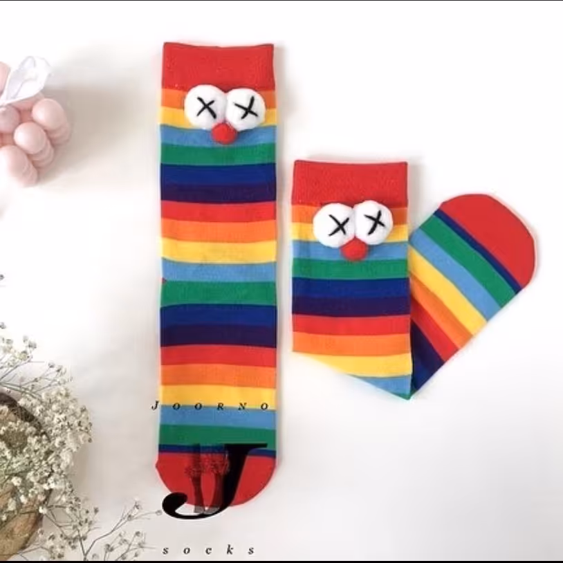 جوراب دلقک چشم برجسته ساق بلند