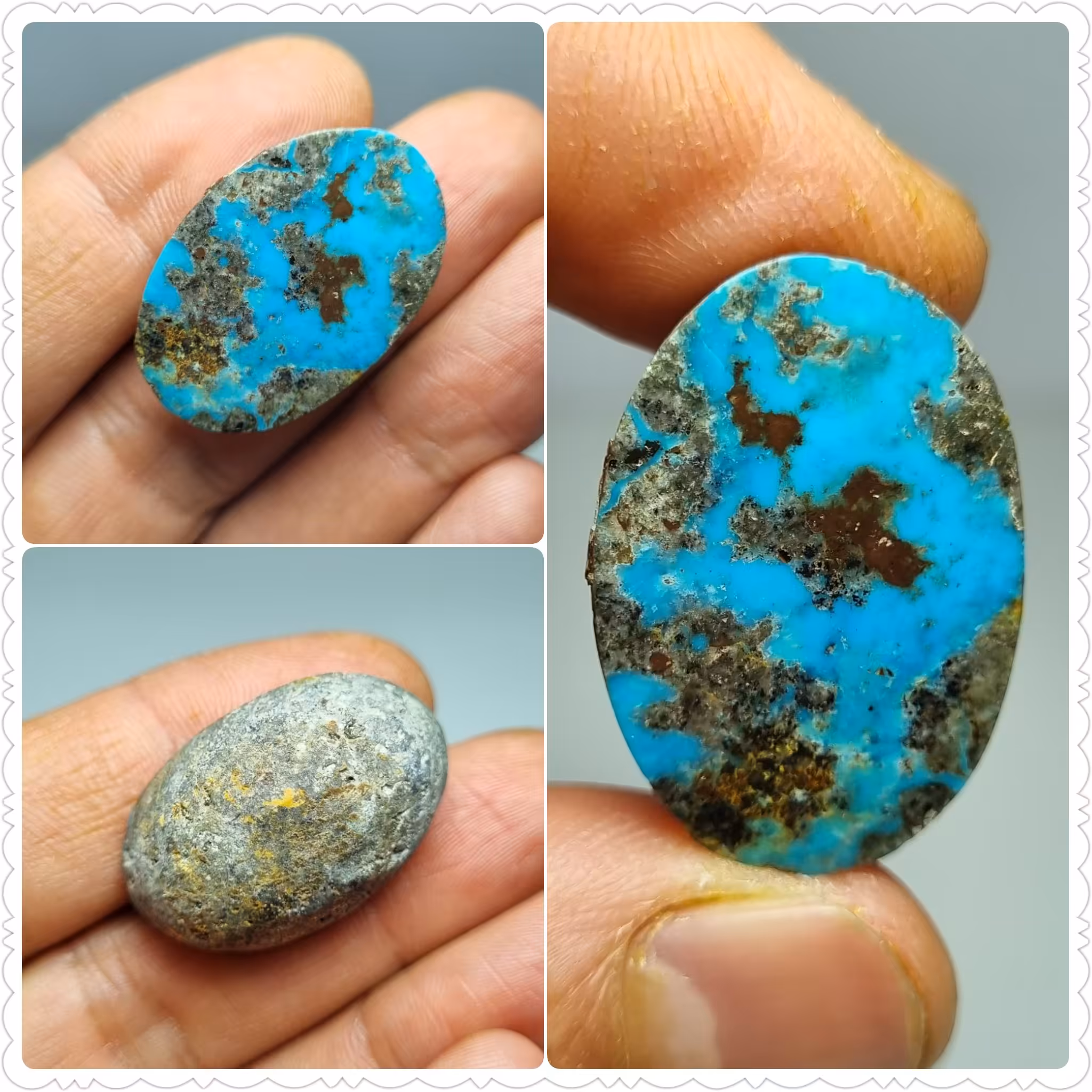 نگین فیروزه طبیعی نیشابوری 