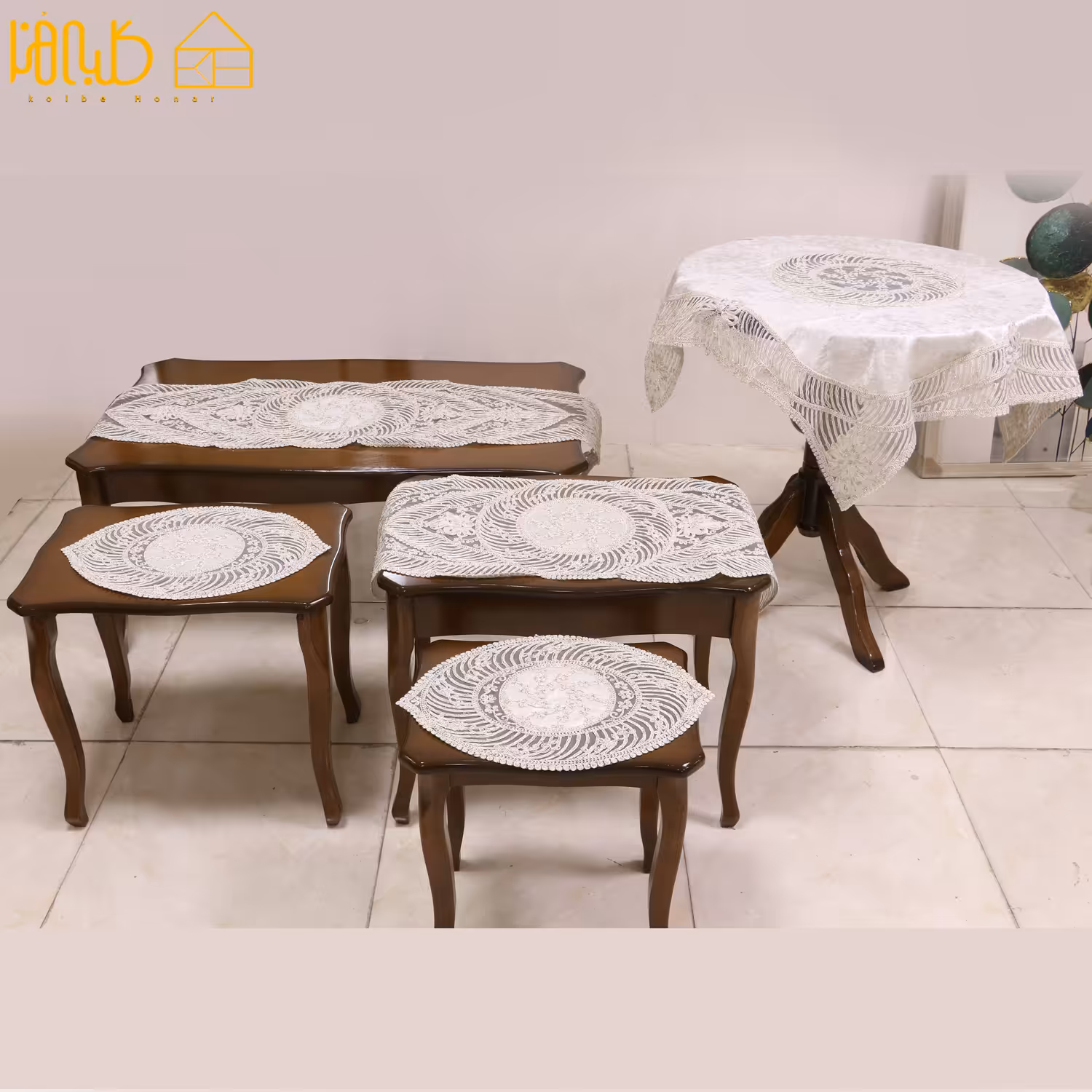 رومیزی دانتل 5 تیکه