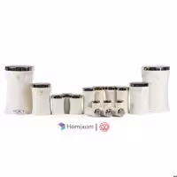 سرویس آشپزخانه اورانوس 17 پارچه مدل مجیک کرم با درب طلایی