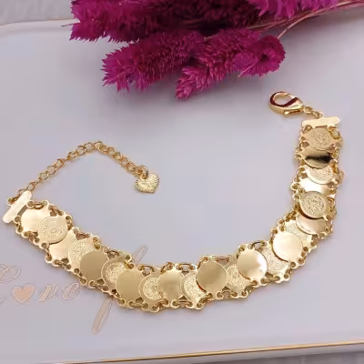 دستبند طرح طلا سکه‌ دلار جدید