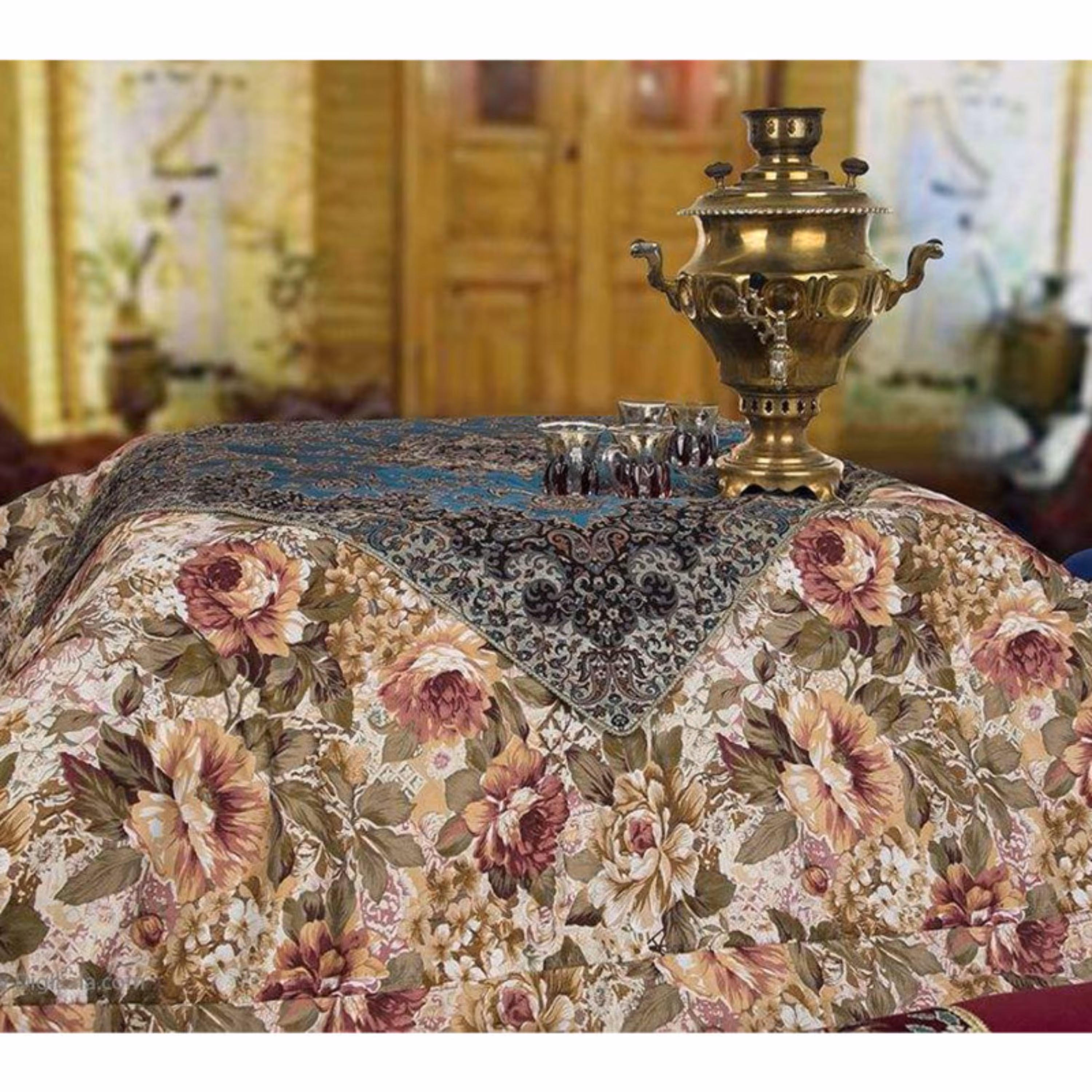 لحاف کرسی مدل رز سایز 350x350 سانتی متر