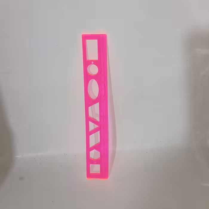 خط کش ژله ای شابلون اشکال هندسی 20 سانتی 