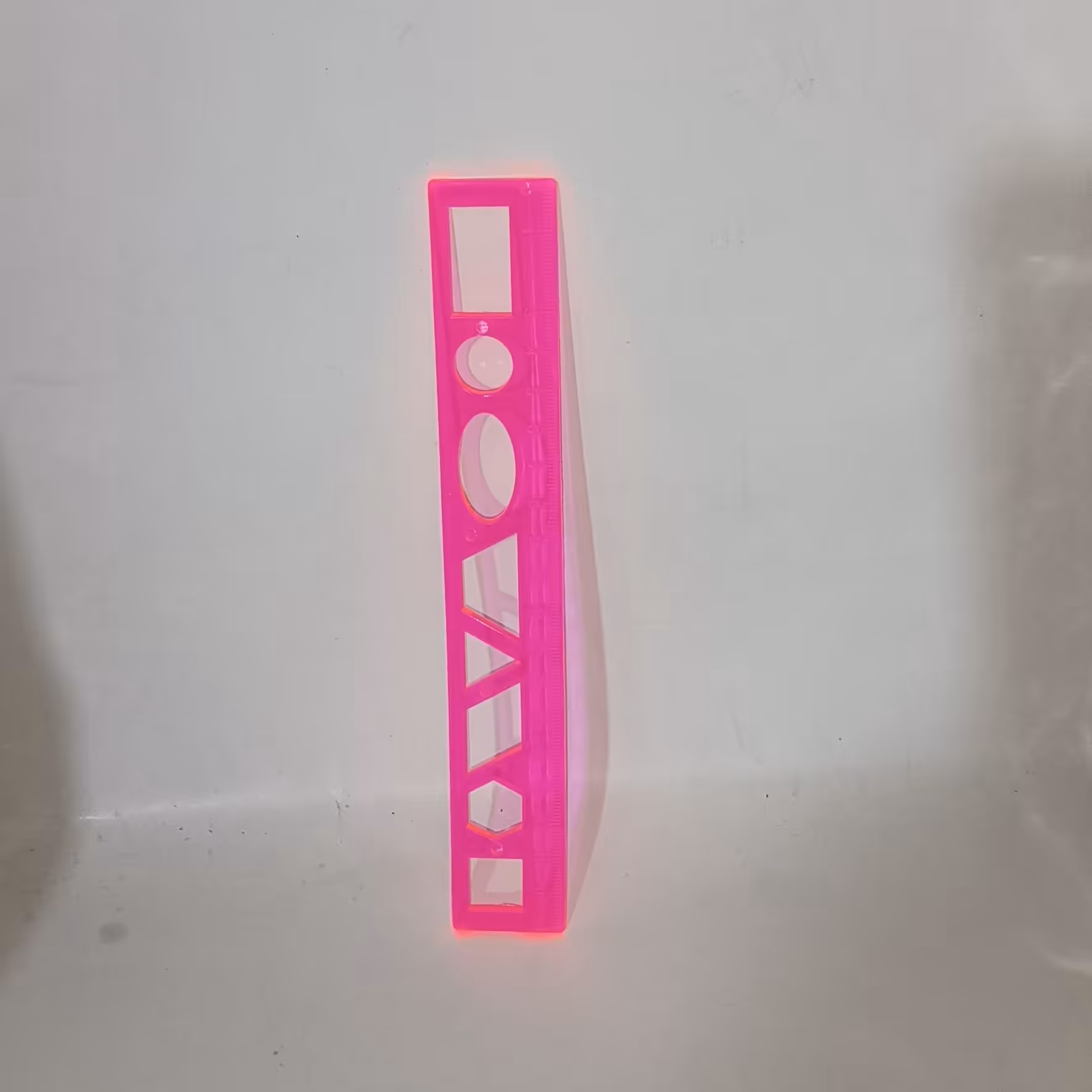 خط کش ژله ای شابلون اشکال هندسی 20 سانتی